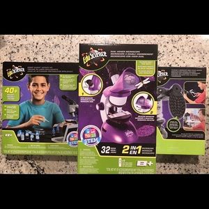 Student Microscope 3 Pc SET Edu Science Incl Smart Device Adapter & Activity Kit